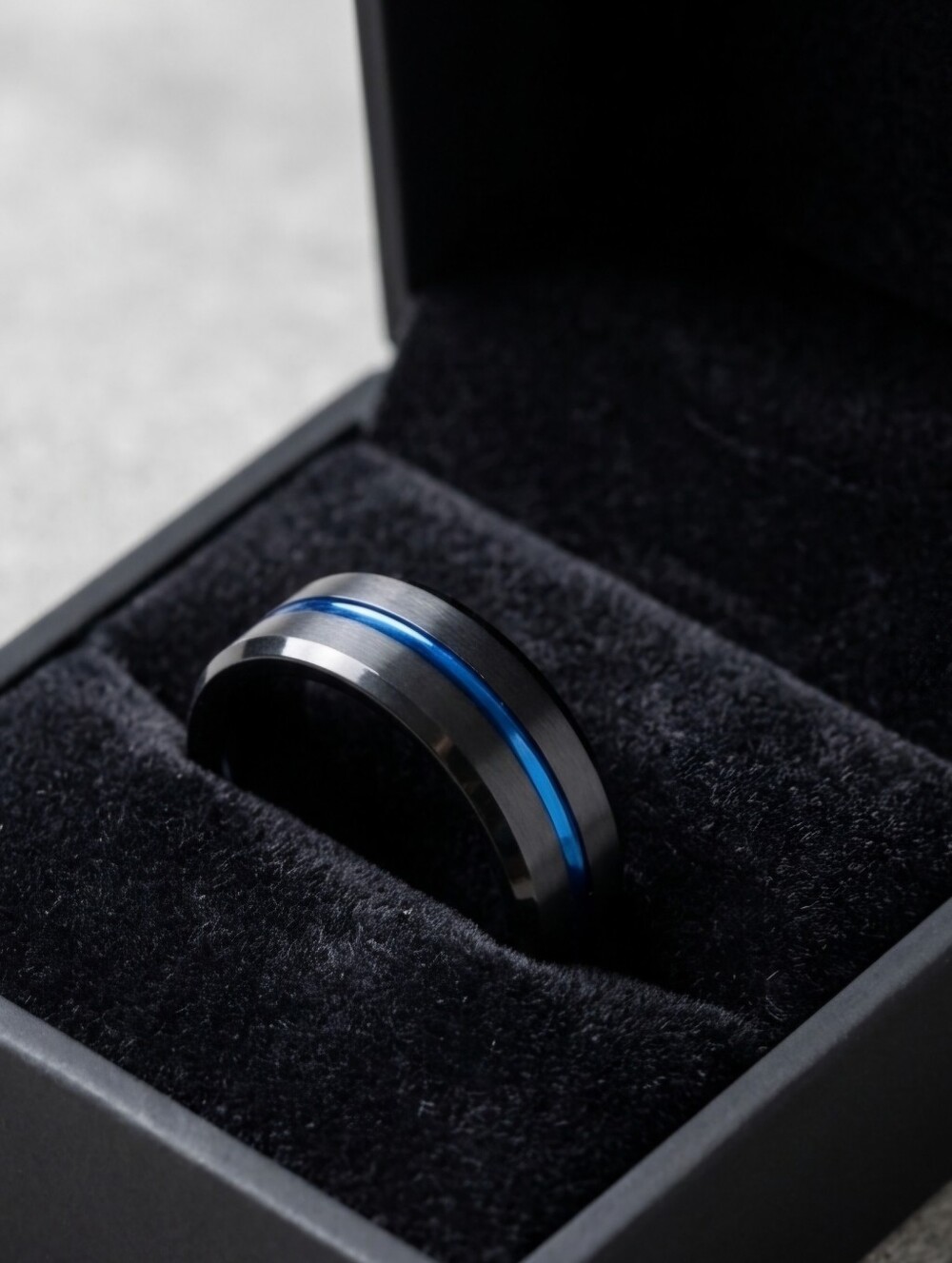 Tungsten 8mm Thin Blue Line Men's Ring